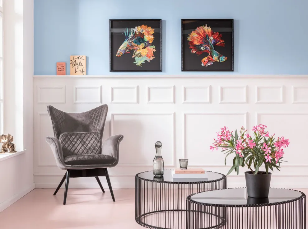 Fauteuil Tudor Fluweel Zilvergrijs