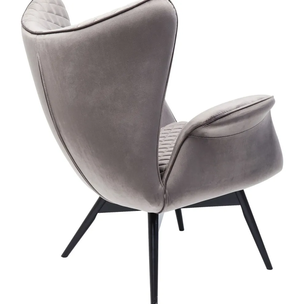 Fauteuil Tudor Fluweel Zilvergrijs