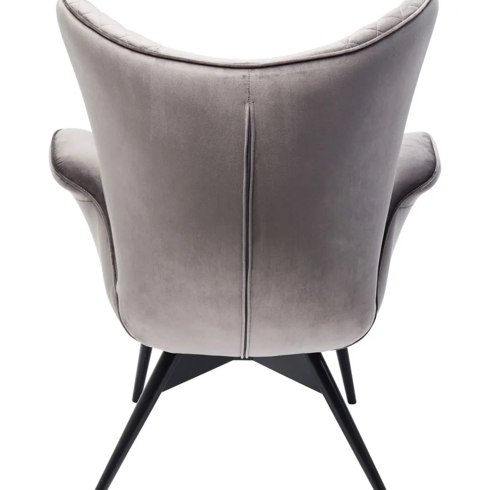 Fauteuil Tudor Fluweel Zilvergrijs