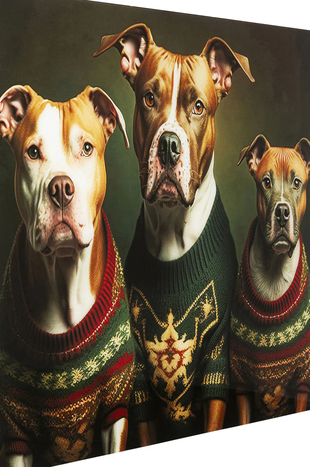 Glasschilderij Dog Family 110x90cm