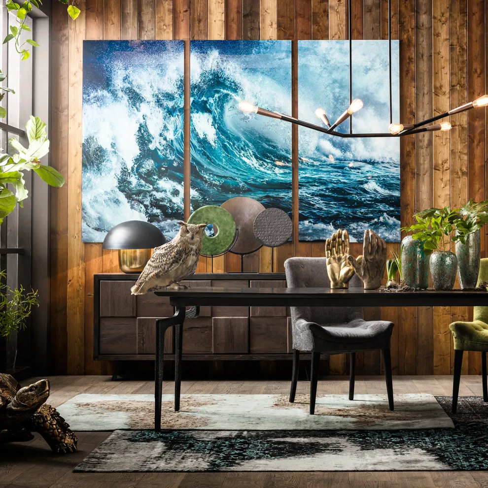 Glasschilderij Drieluik Wave 240x160cm (Set Van 3)