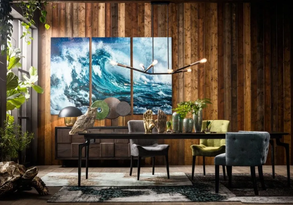 Glasschilderij Drieluik Wave 240x160cm (Set Van 3)