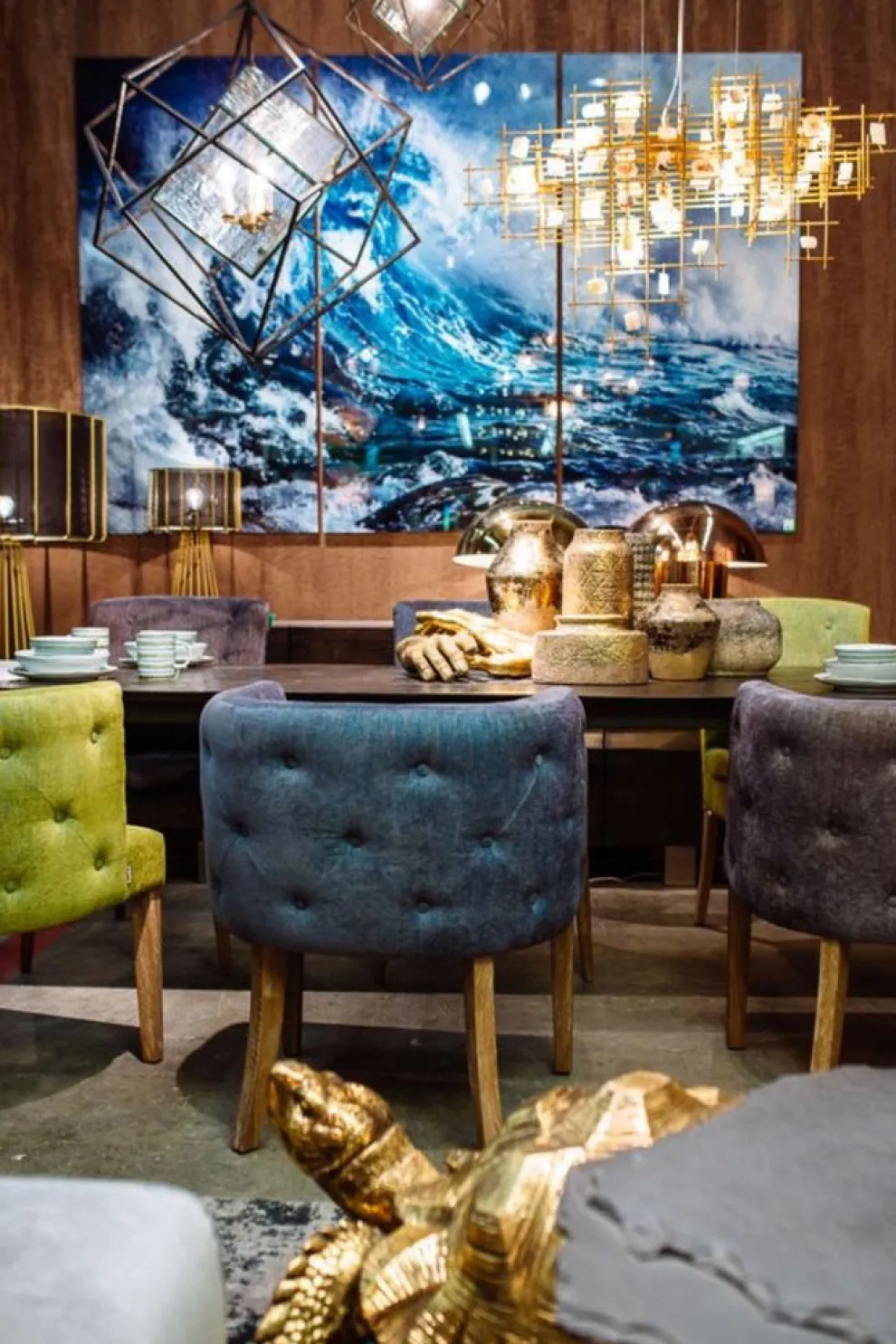 Glasschilderij Drieluik Wave 240x160cm (Set Van 3)