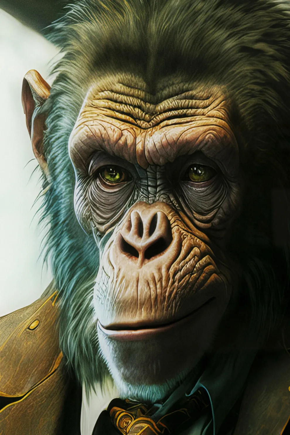 Glasschilderij Drinking Monkey 100x100cm