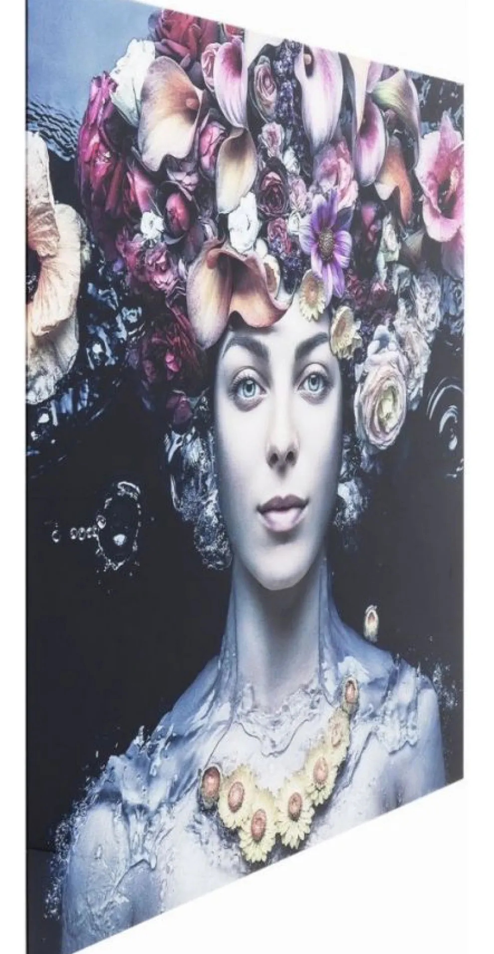 Glasschilderij Flower Art Lady 80x80cm