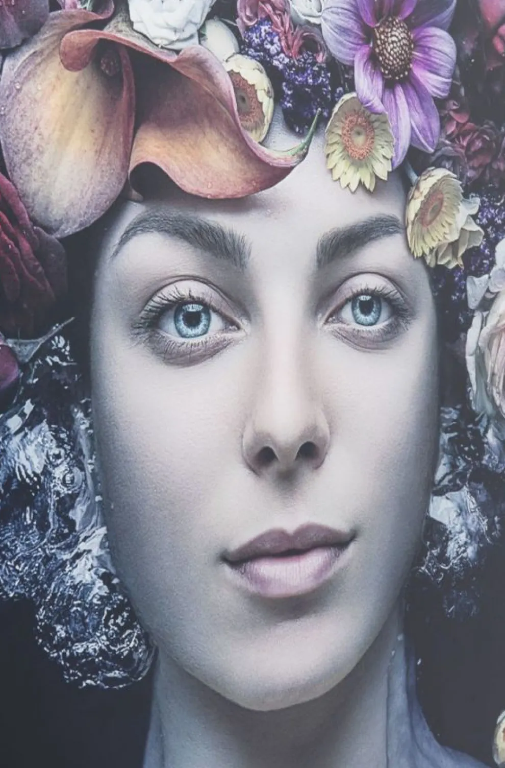 Glasschilderij Flower Art Lady 80x80cm