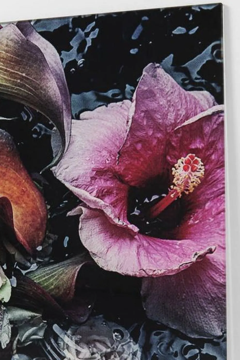 Glasschilderij Flower Art Lady 120x120cm