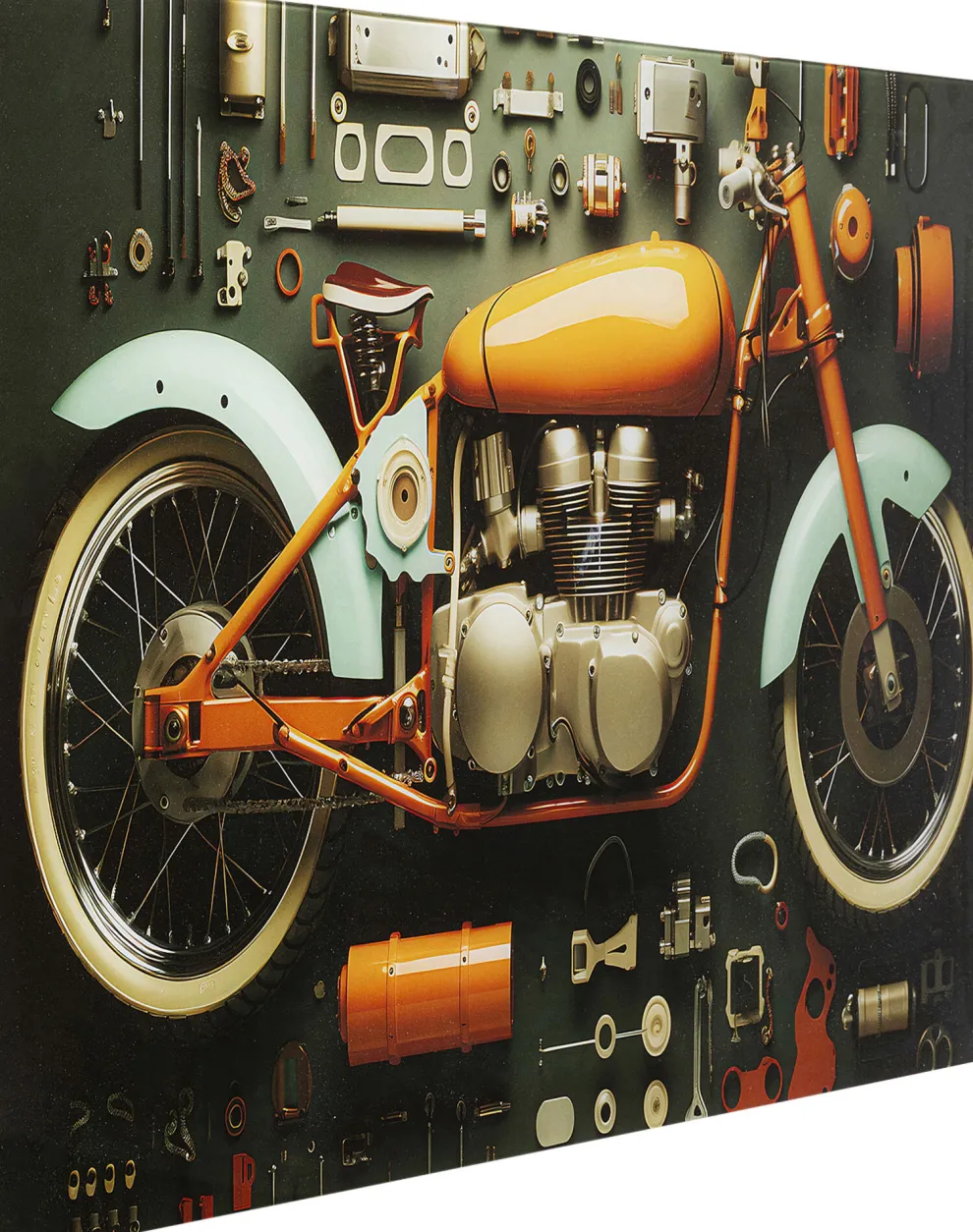 Glasschilderij Garage Motorbike 60x80cm