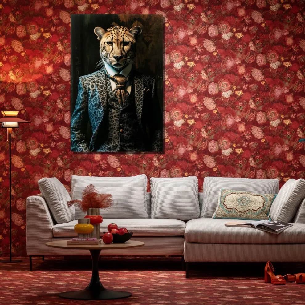 Glasschilderij Mister Leo 100x150cm