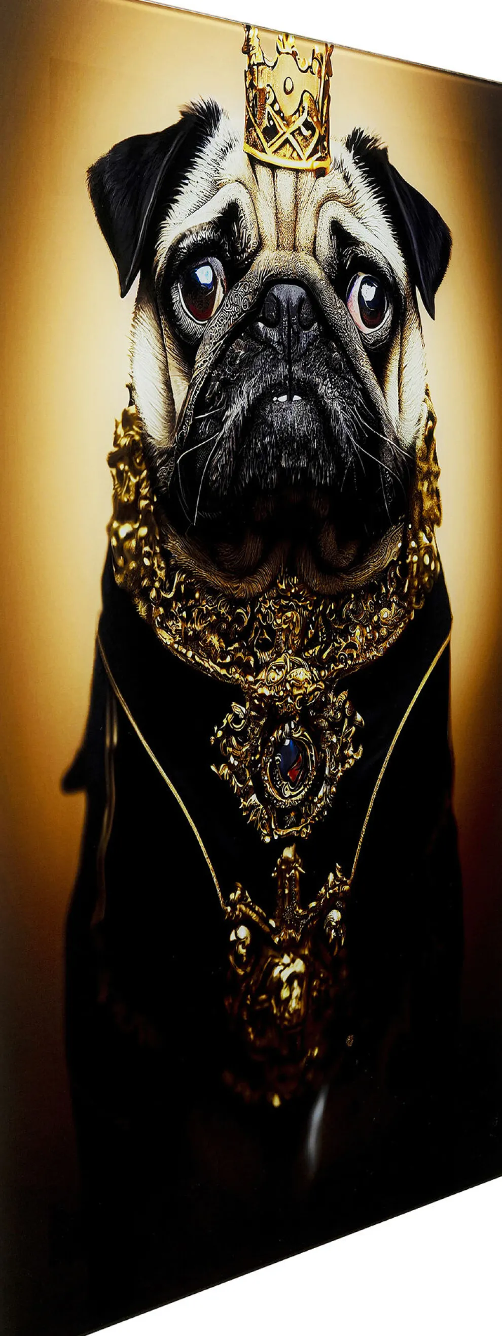 Glasschilderij Prince Pug 40x60cm