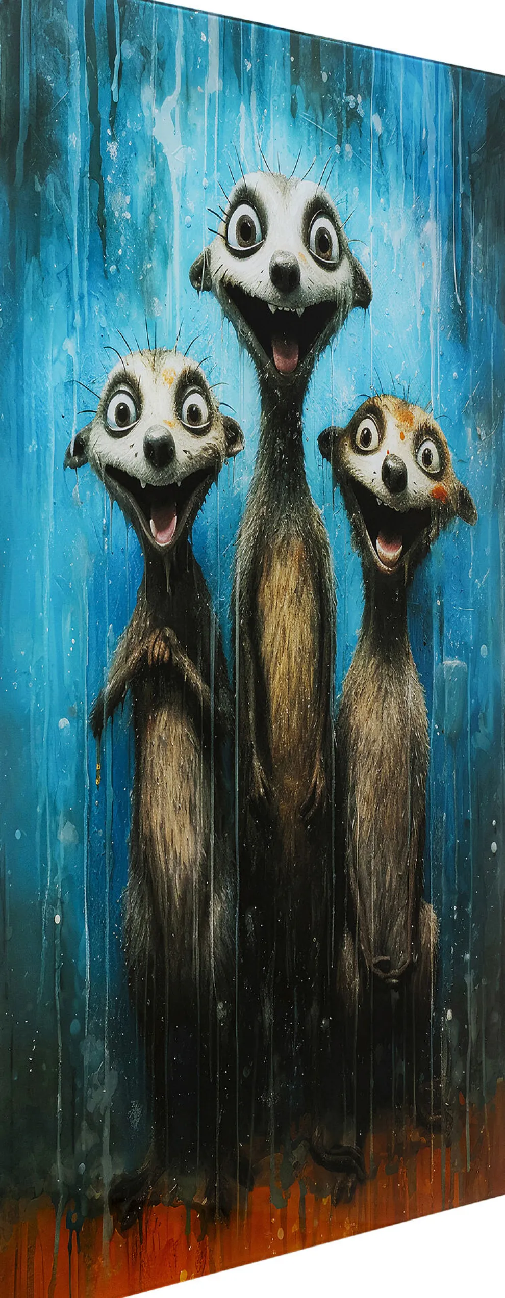 Glasschilderij Singing Meerkats 60x80cm