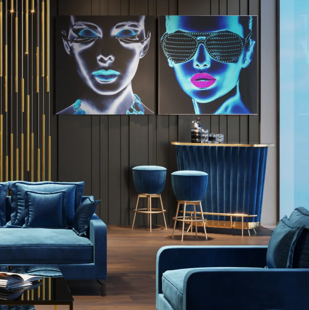 Glasschilderij Tough Girl 120x120cm