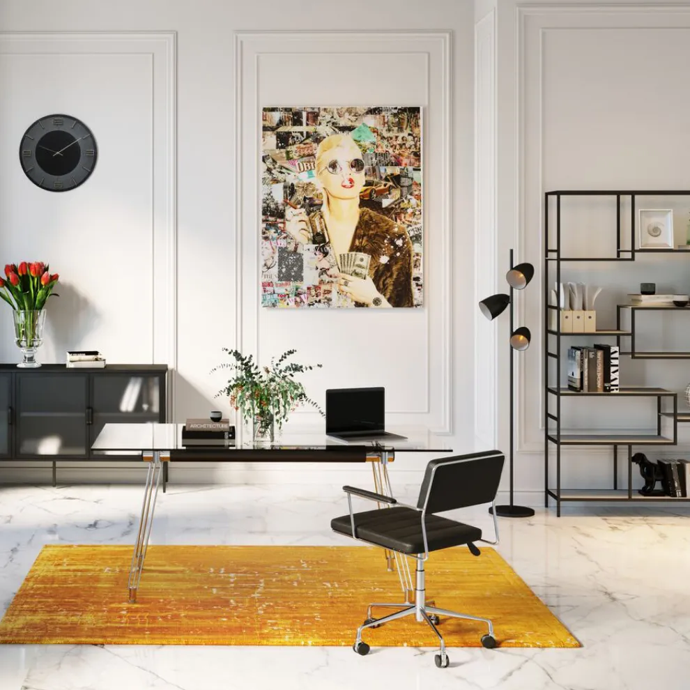 Glasschilderij Trendy Shopper 120x150cm