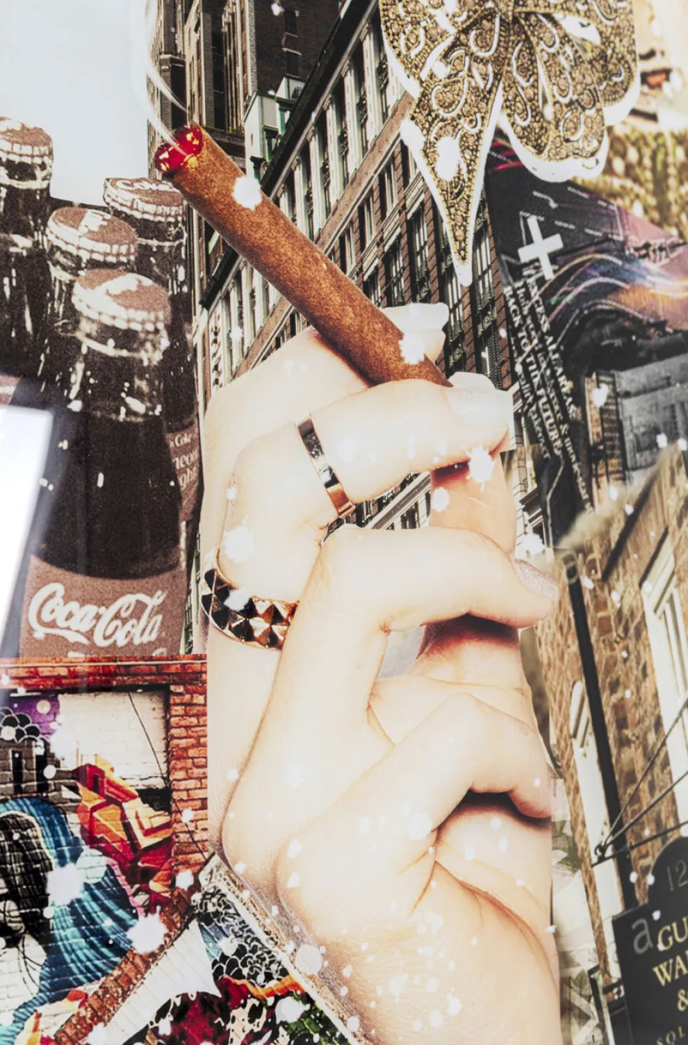 Glasschilderij Trendy Shopper 120x150cm