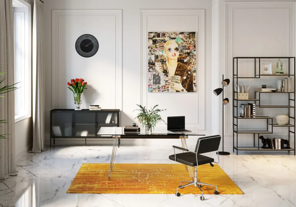 Glasschilderij Trendy Shopper 120x150cm