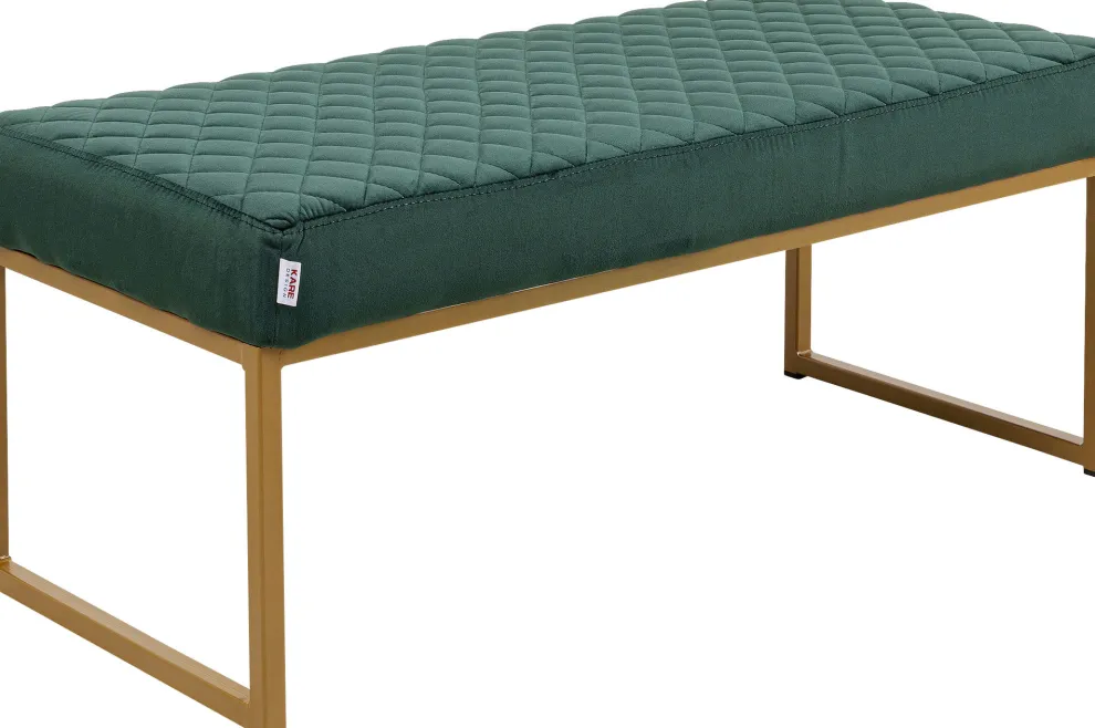 Halbank Smart Donkergroen Messing 90x40cm