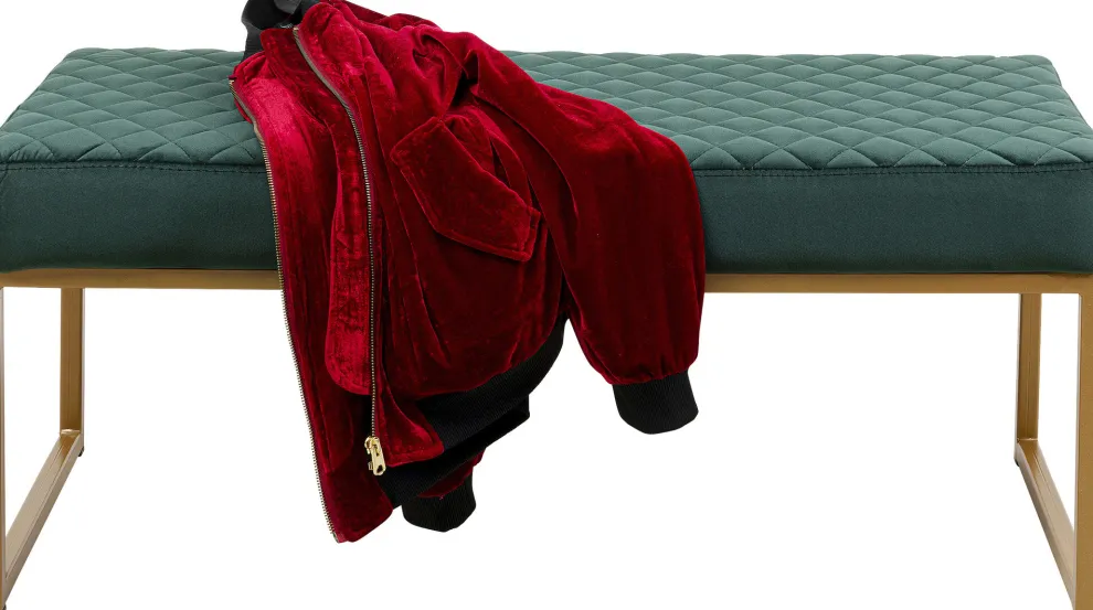 Halbank Smart Donkergroen Messing 90x40cm