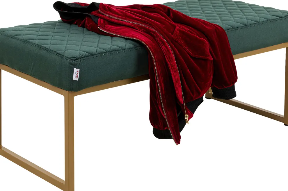 Halbank Smart Donkergroen Messing 90x40cm