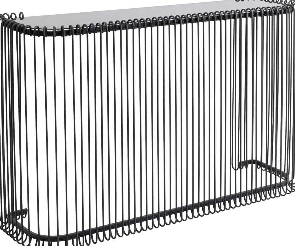 Haltafel Wire Glass Marble Black 142x89cm