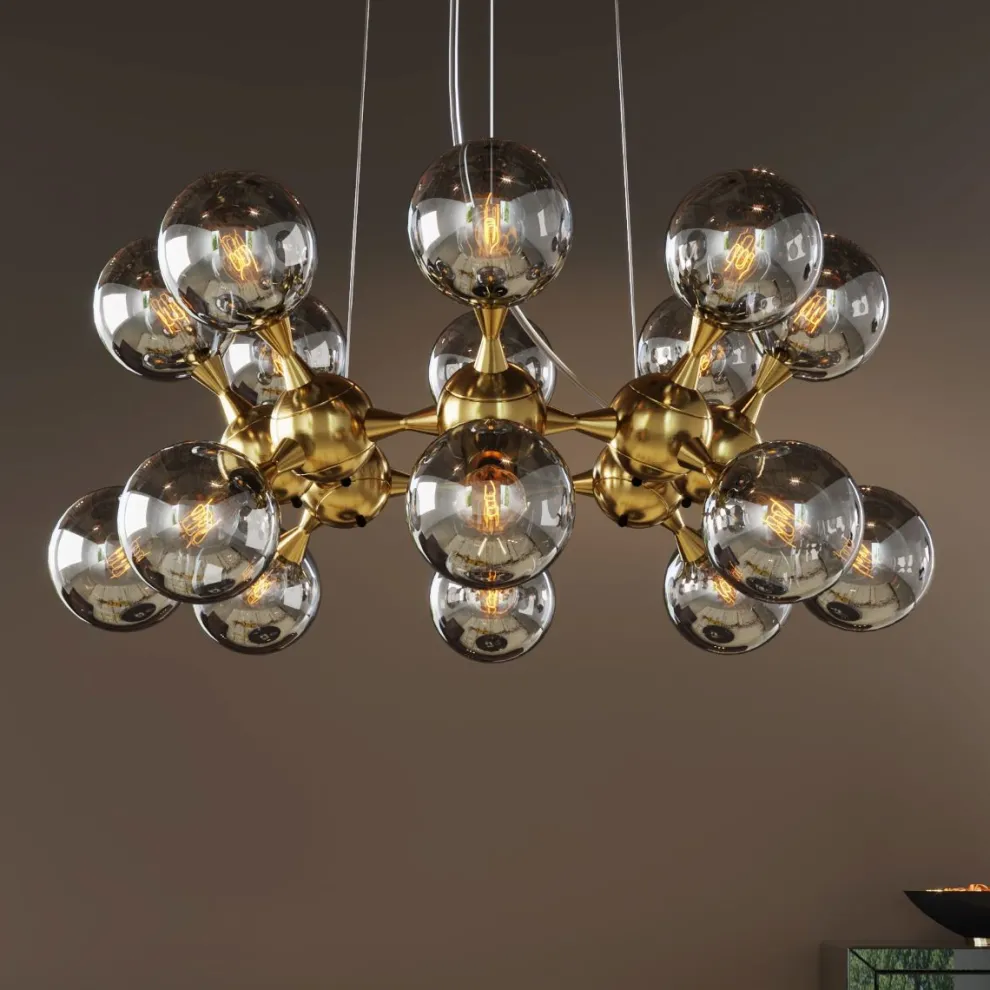 Hanglamp Atomic Balls Messing 18cm