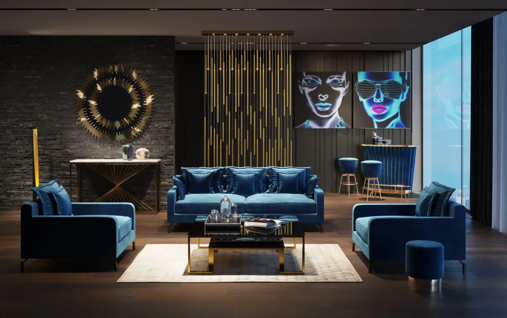 Hanglamp Living Vegas Deluxe Messing LED