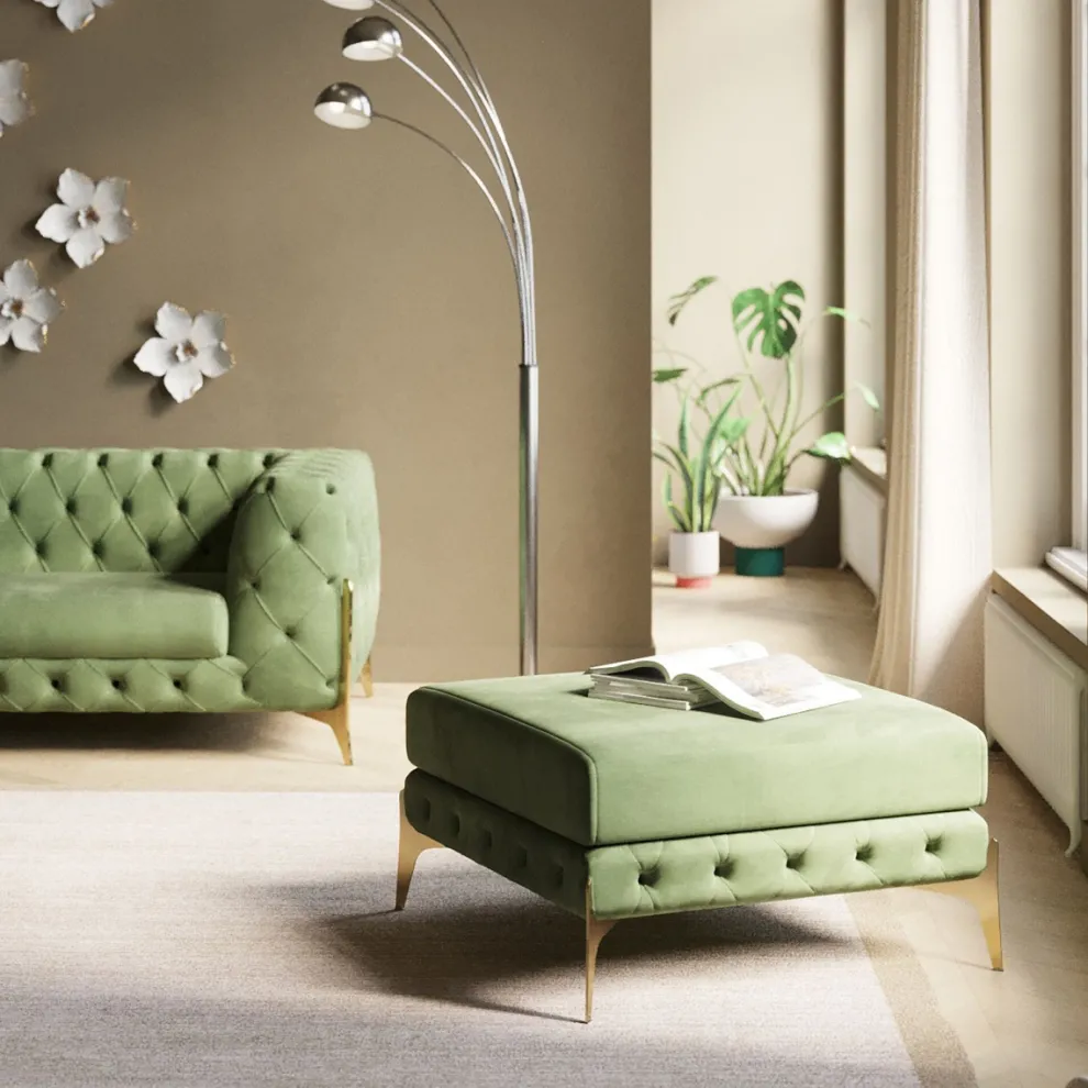 Hocker Belissima Velvet Green 80cm