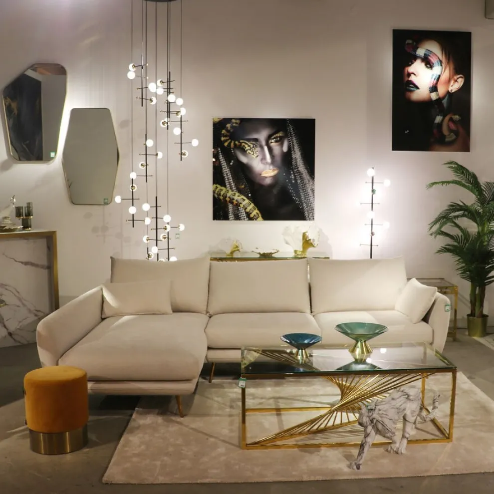 Hoekbank Amalfi Links Creme 275cm