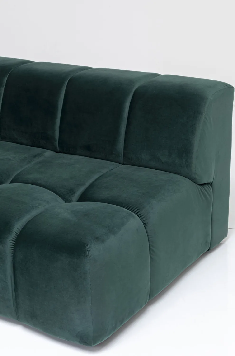 Hoekbank Belami Fluweel Donkergroen Links 265cm