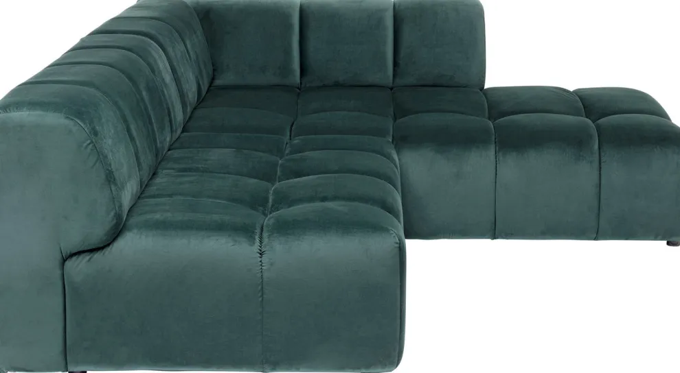 Hoekbank Belami Fluweel Donkergroen Rechts 265cm