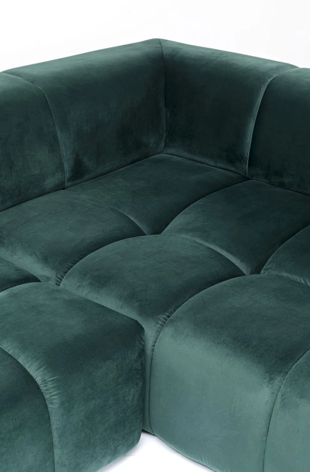 Hoekbank Belami Fluweel Donkergroen Rechts 265cm