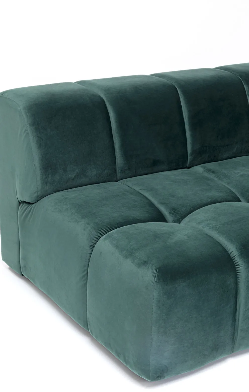 Hoekbank Belami Fluweel Donkergroen Rechts 265cm