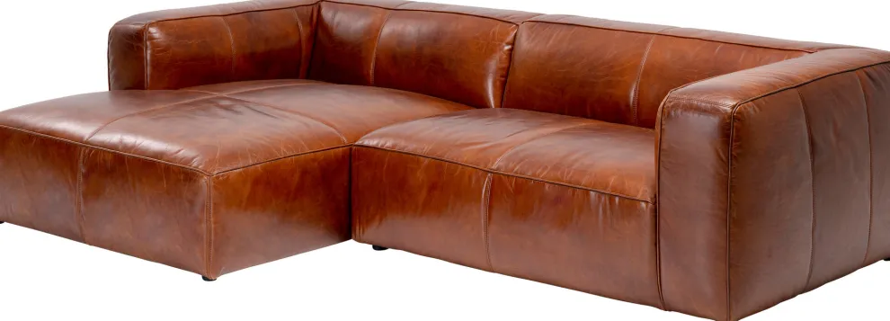 Hoekbank Cubetto Leather Brown 170x270cm