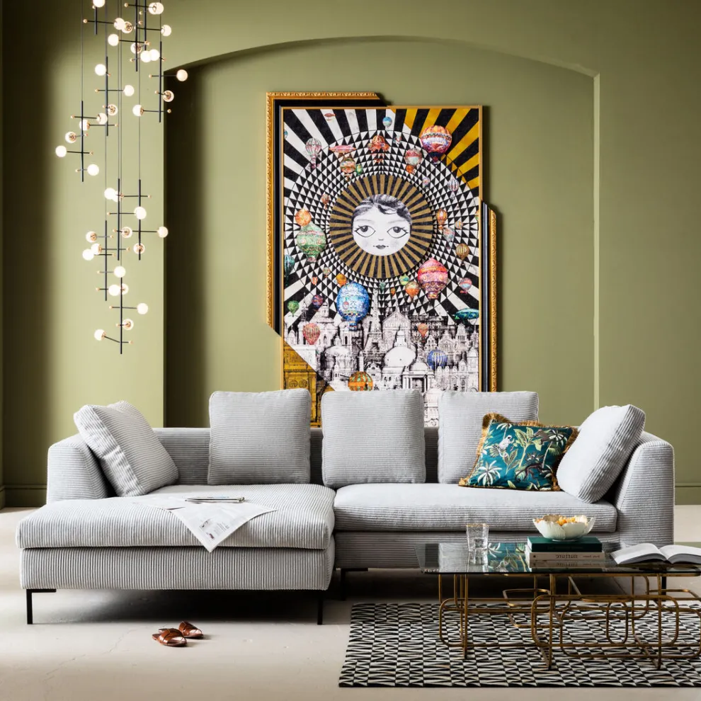 Hoekbank Gianni Cord Grijs Links