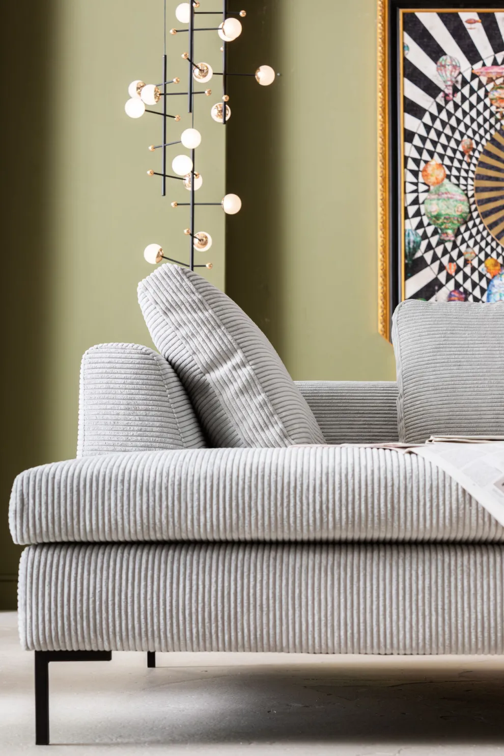 Hoekbank Gianni Cord Grijs Links