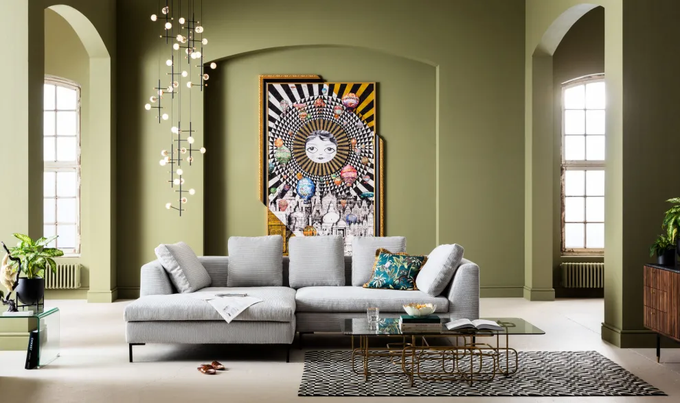 Hoekbank Gianni Cord Grijs Links