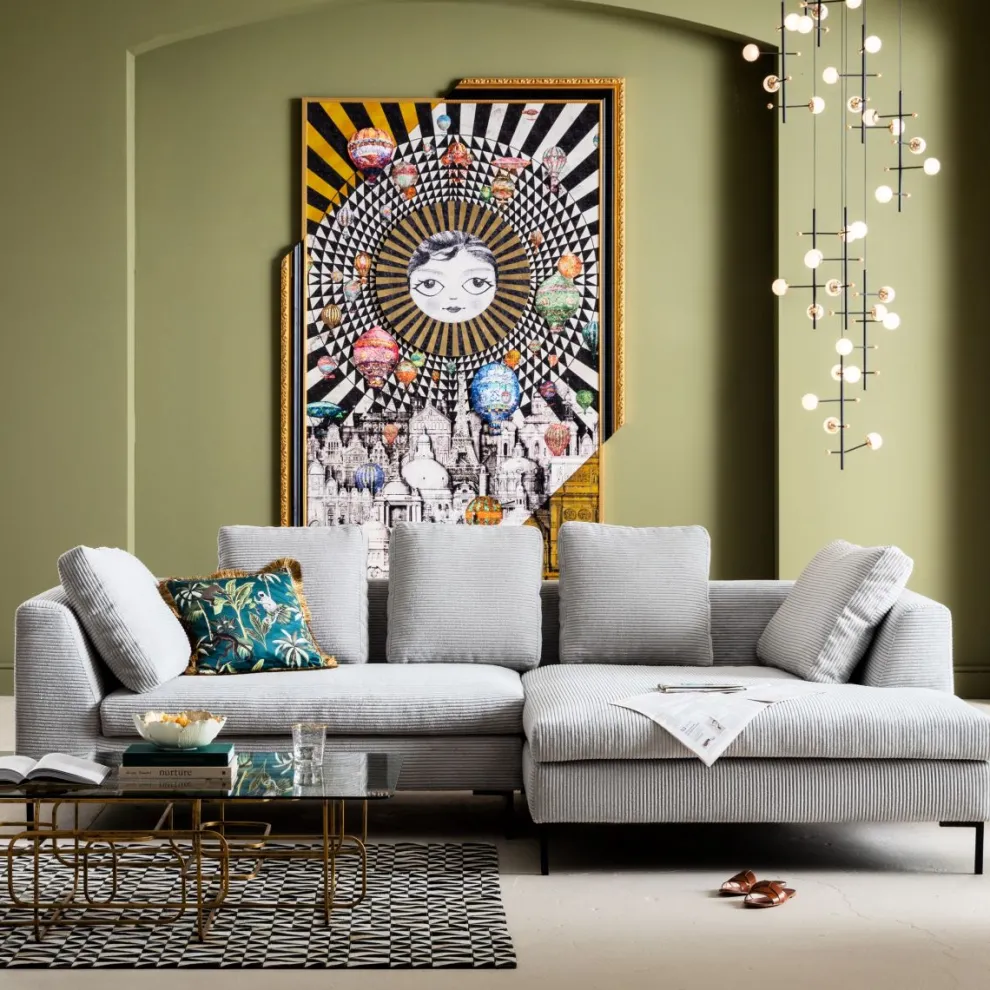 Hoekbank Gianni Cord Grijs Rechts