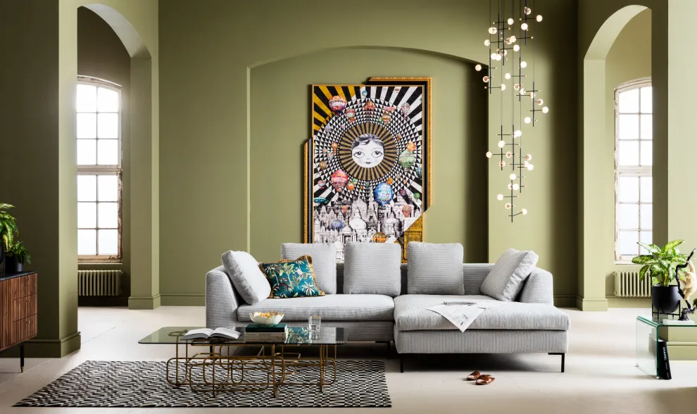 Hoekbank Gianni Cord Grijs Rechts