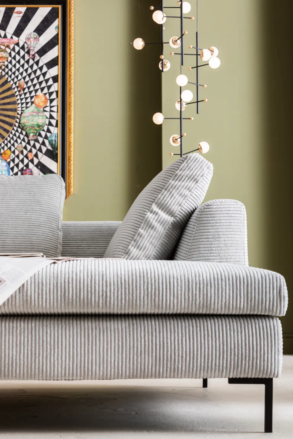 Hoekbank Gianni Cord Grijs Rechts