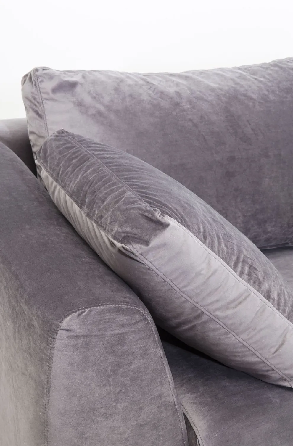 Hoekbank Gianni Fluweel Grijs Rechts Zwart