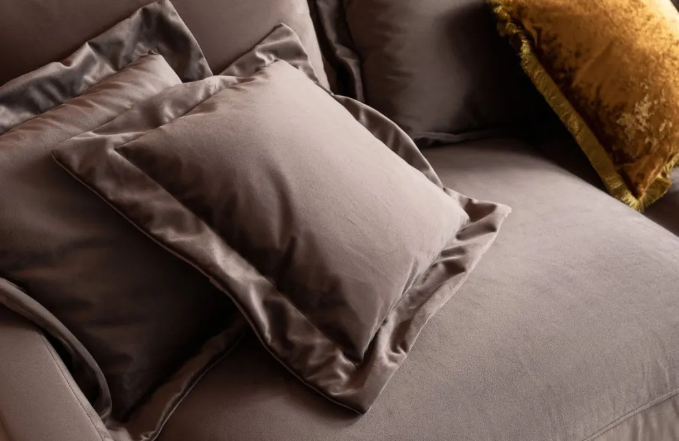 Hoekbank Gianni Fluweel Grijs Rechts Zwart