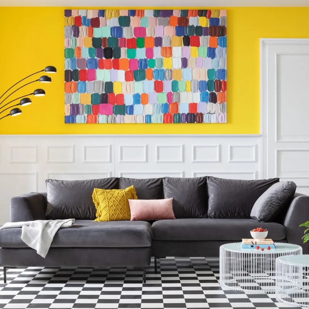 Hoekbank Gianni Fluweel Grijs Links Zwart