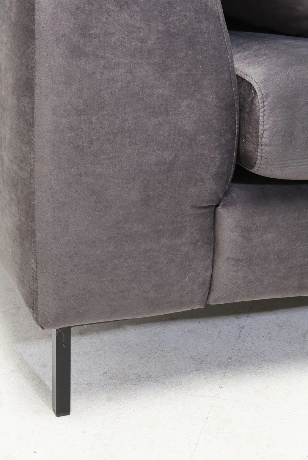 Hoekbank Gianni Fluweel Grijs Links Zwart
