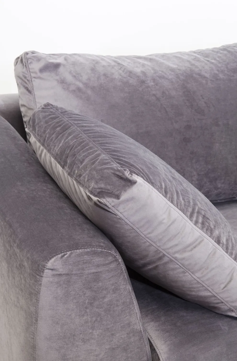 Hoekbank Gianni Fluweel Grijs Links Zwart