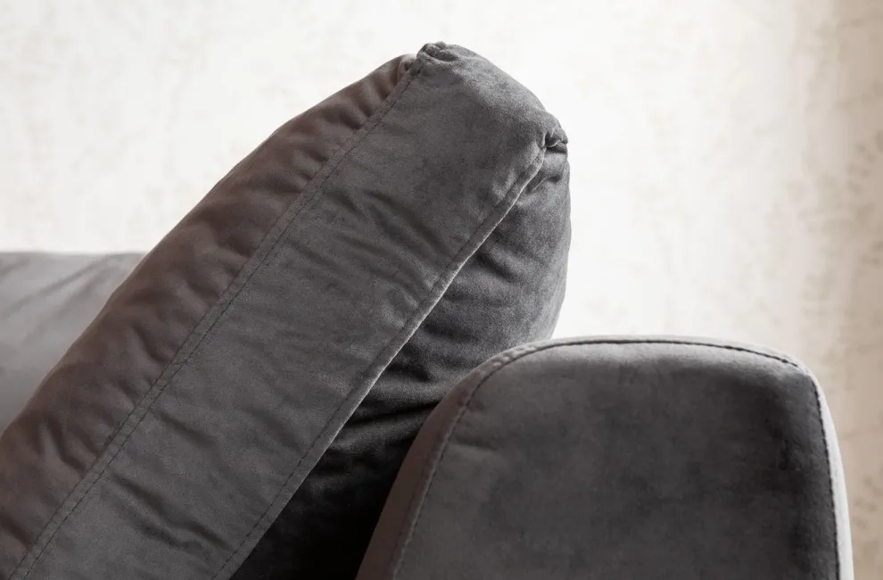 Hoekbank Gianni Fluweel Grijs Links Zwart