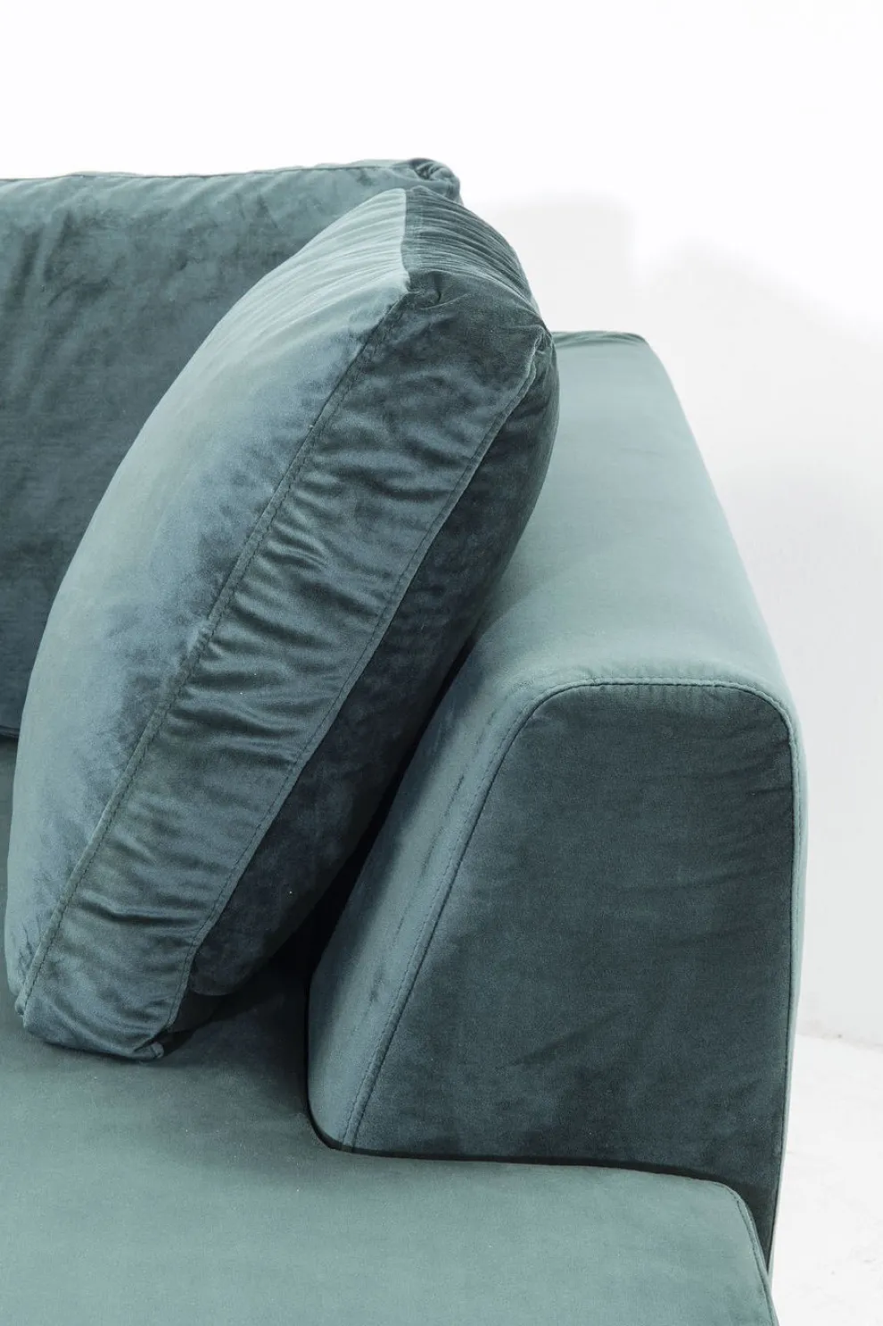 Hoekbank Gianni Fluweel Donkergroen Rechts Zwart