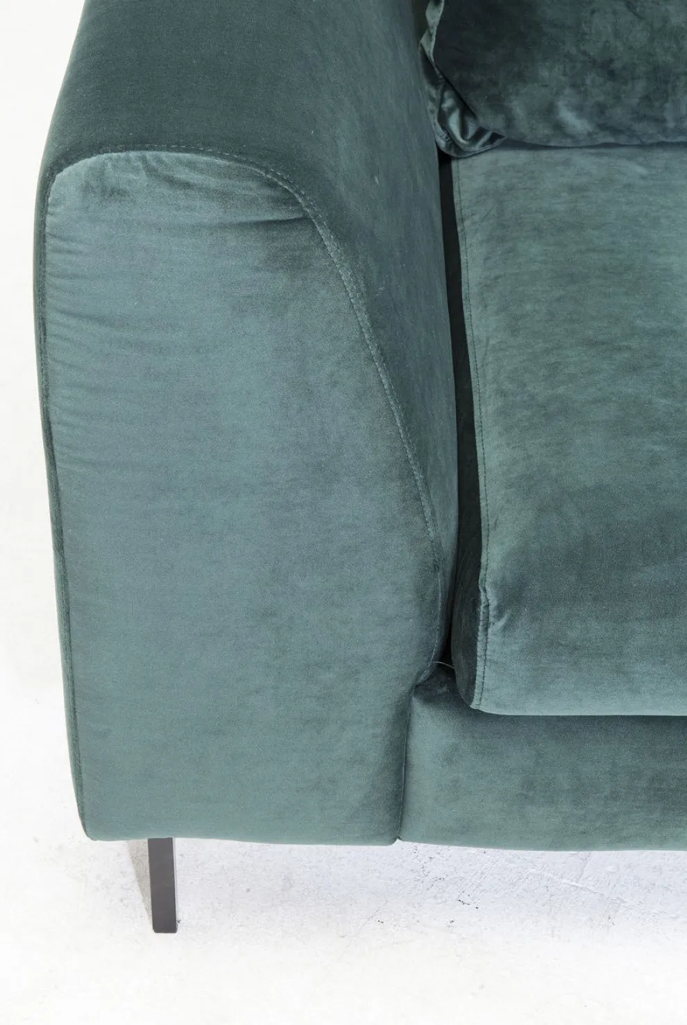 Hoekbank Gianni Fluweel Donkergroen Rechts Zwart