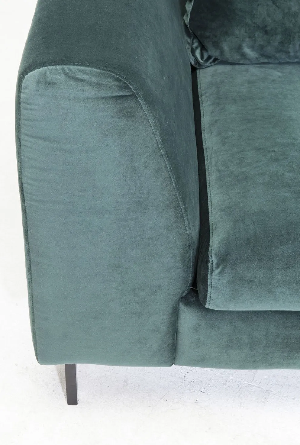 Hoekbank Gianni Fluweel Donkergroen Links Zwart