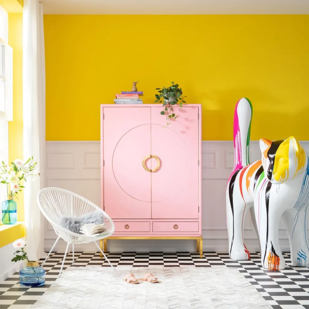 Kabinetkast Disk Pink