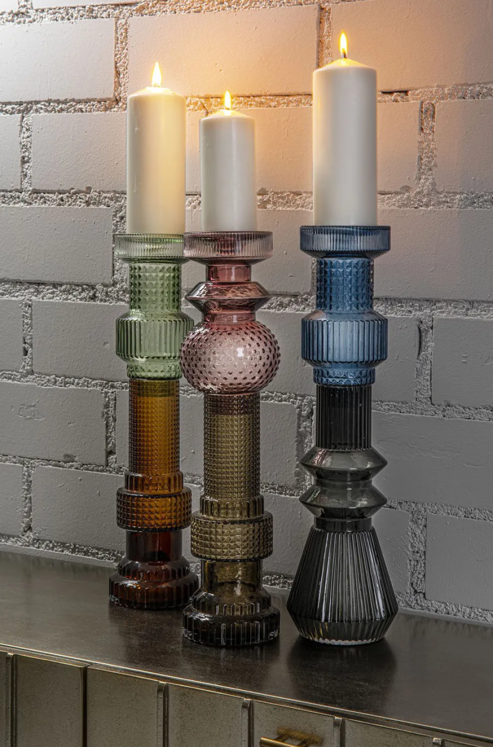 Kandelaar Marvelous Duo Groen Bruin 49cm