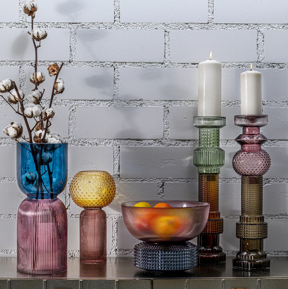 Kandelaar Marvelous Duo Lila Grijs 49cm